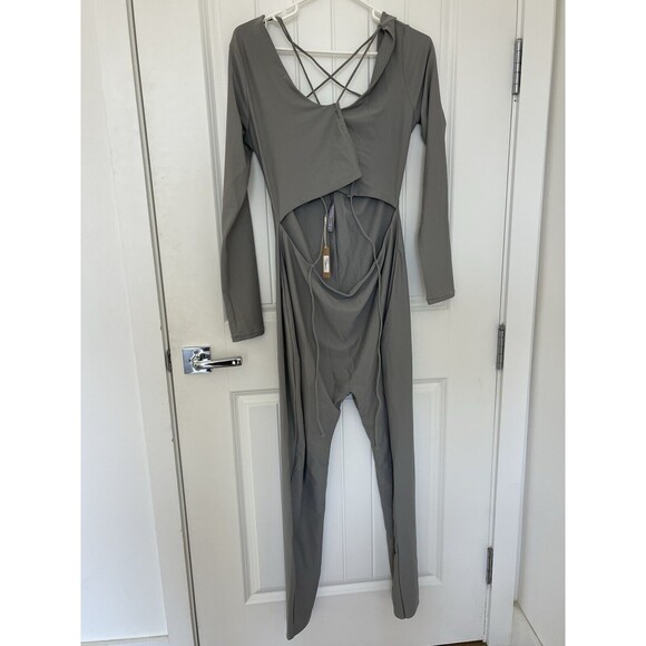 NWT SKIMS Lace Up Catsuit Chrome Long Sleeve Adjustable Size 2X Sold Out - Picture 3 of 8
